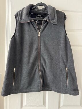 Calvin Klein Performance Charcoal Grey Full-Zip Fleece Jacket